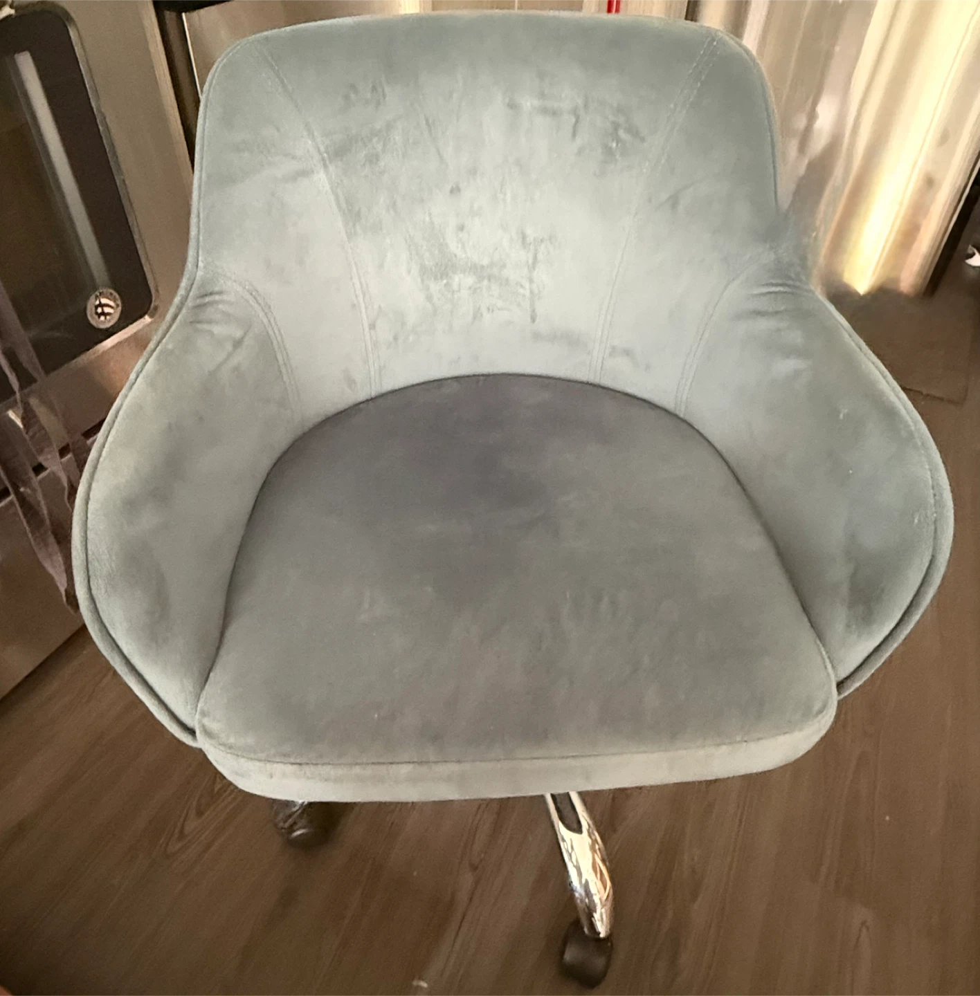 Blue Velvet Office Chair