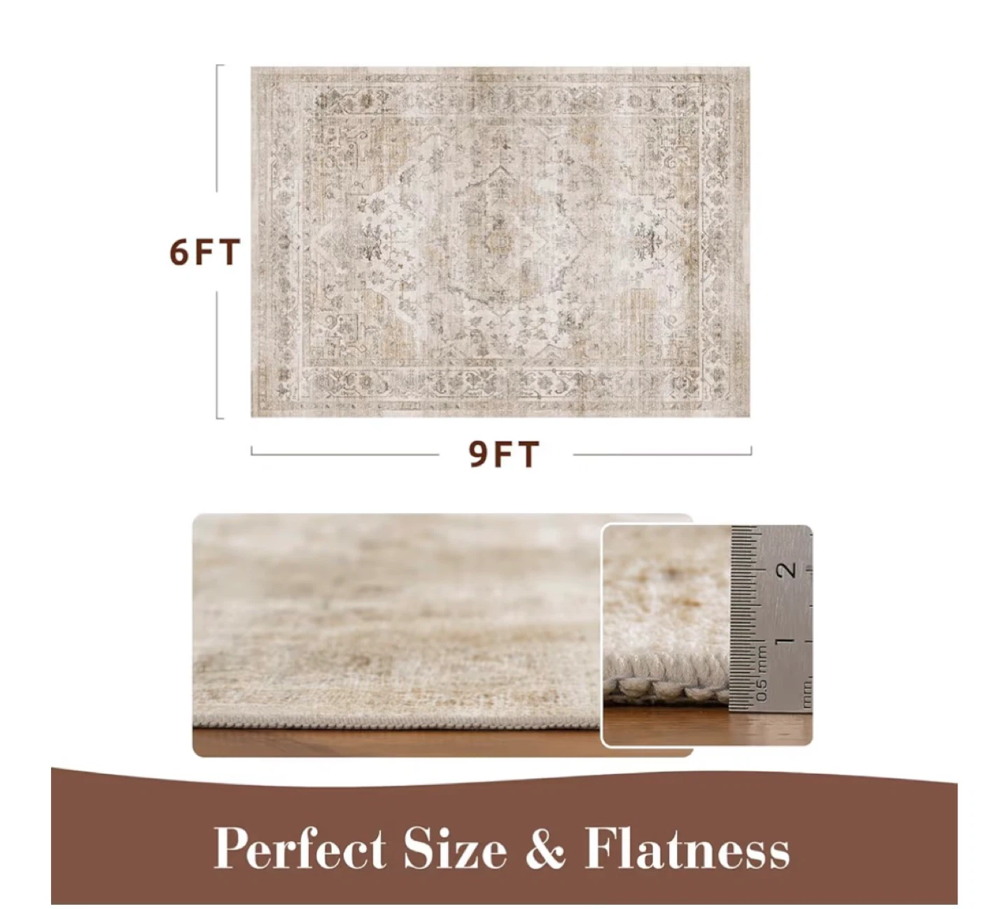Beige Area Rug - 6ft x 9ft - photo 4