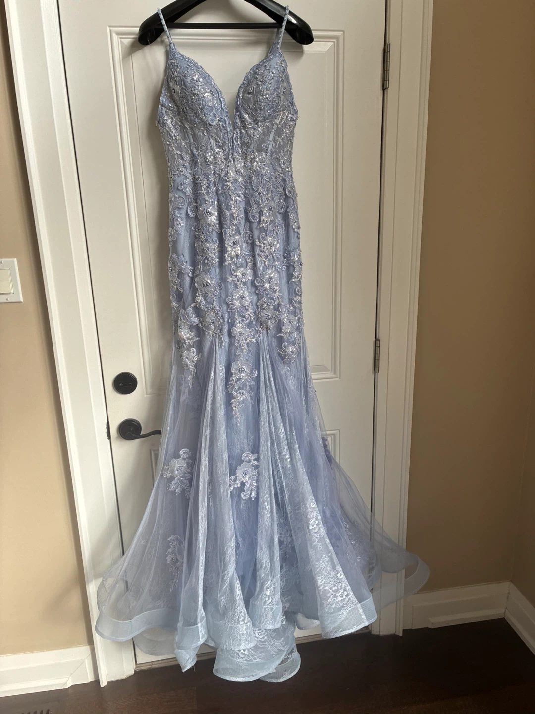 Light Blue Lace Formal Dress - photo 3