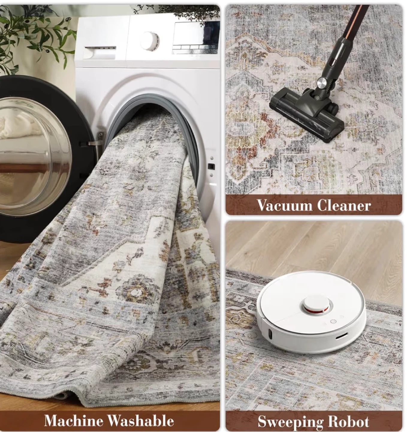 Montvoo Area Rug 8x10 - Grey, Machine Washable - photo 5
