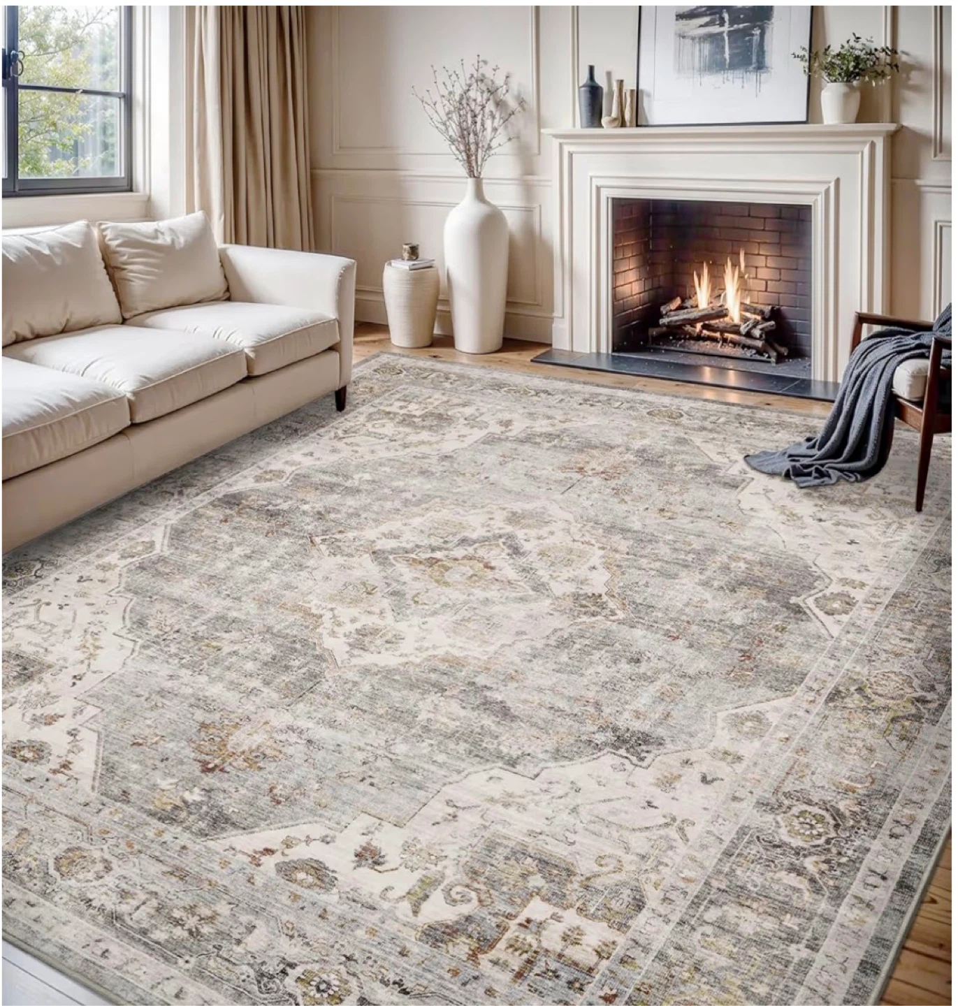 Montvoo Area Rug 8x10 - Grey, Machine Washable - photo 3