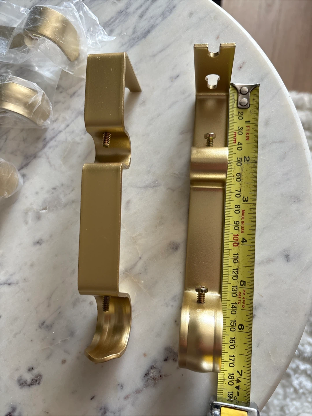Gold Curtain Rod Brackets , double, set of 8 - photo 4
