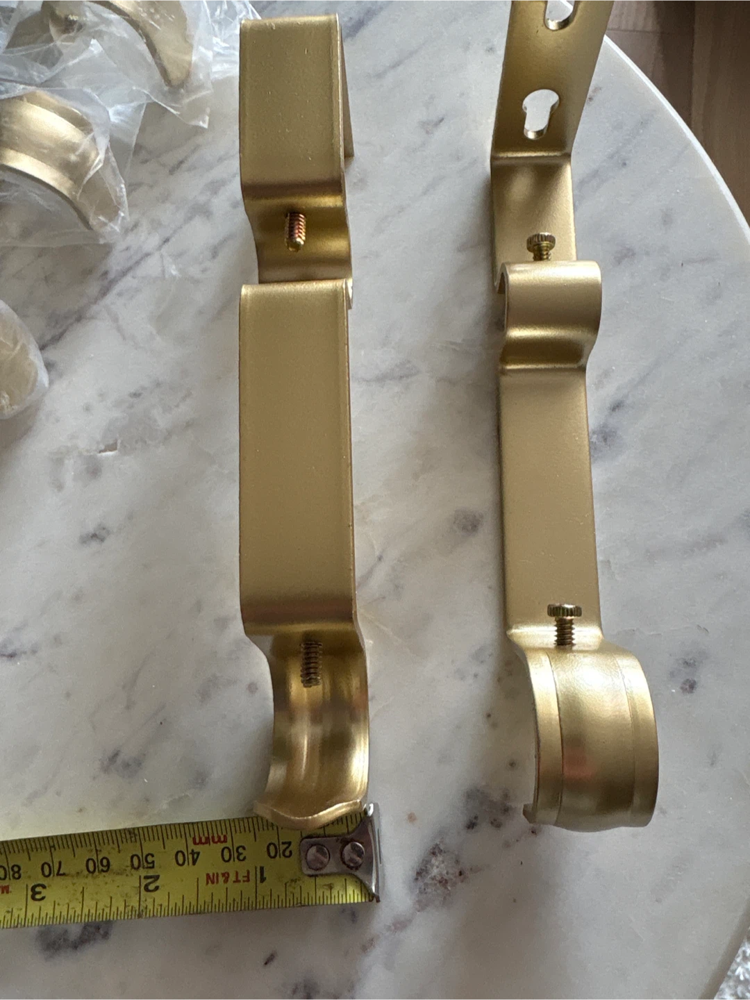 Gold Curtain Rod Brackets , double, set of 8 - photo 5