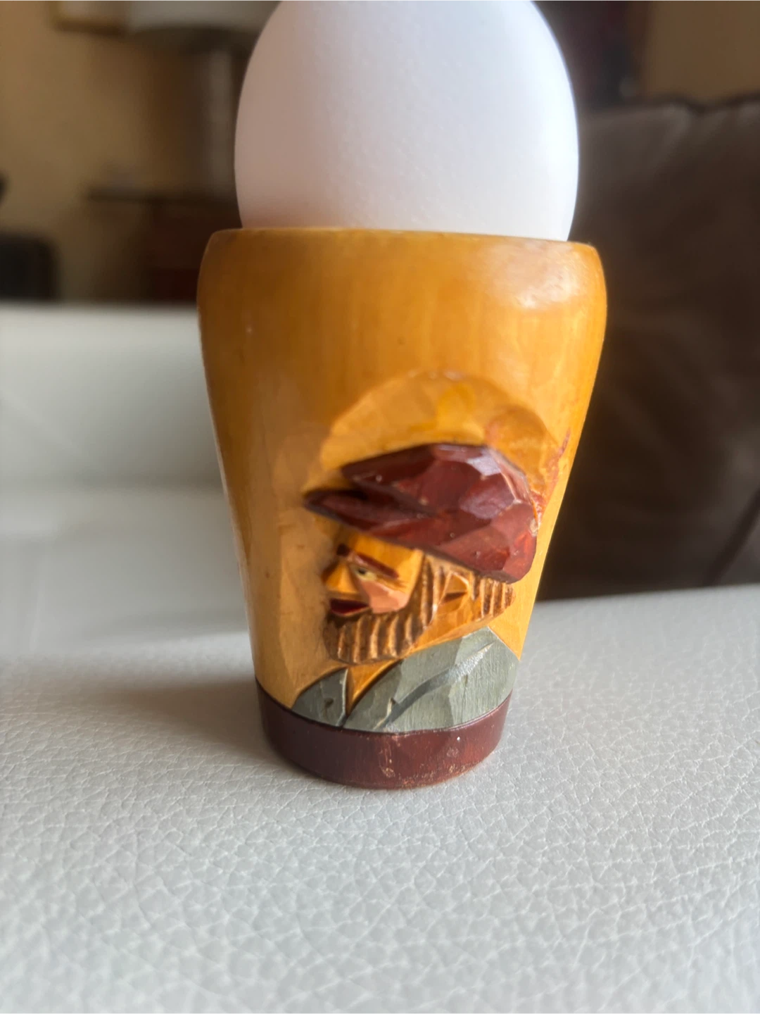 Vintage Carved Wooden Egg Cup - photo 2