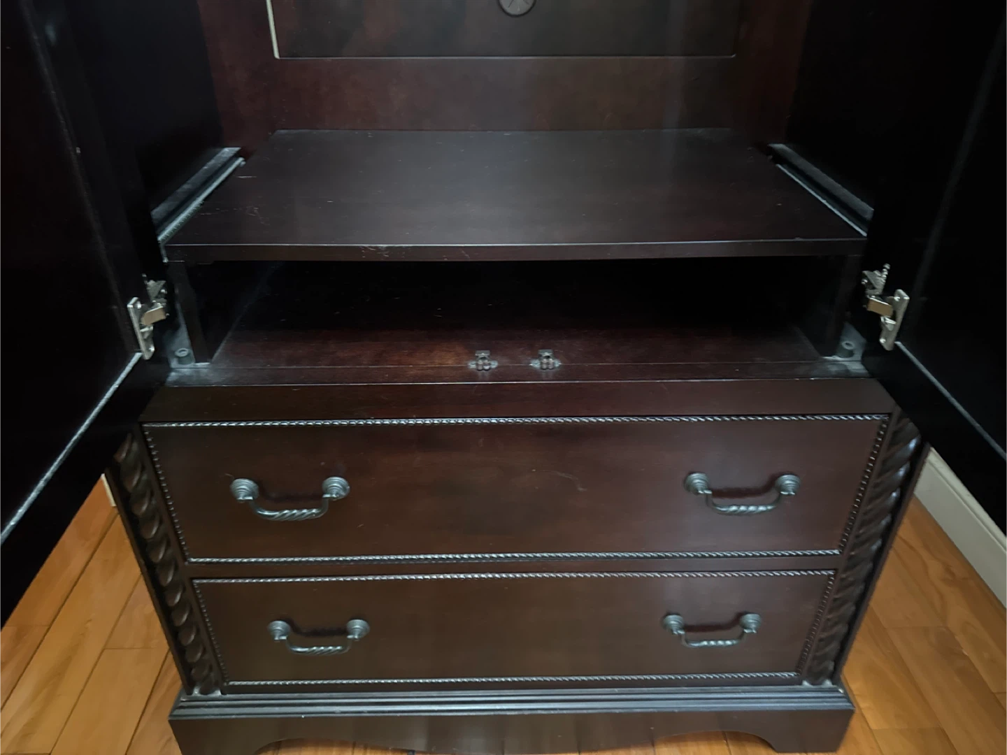 Dark Wood Armoire with Drawers - photo 5
