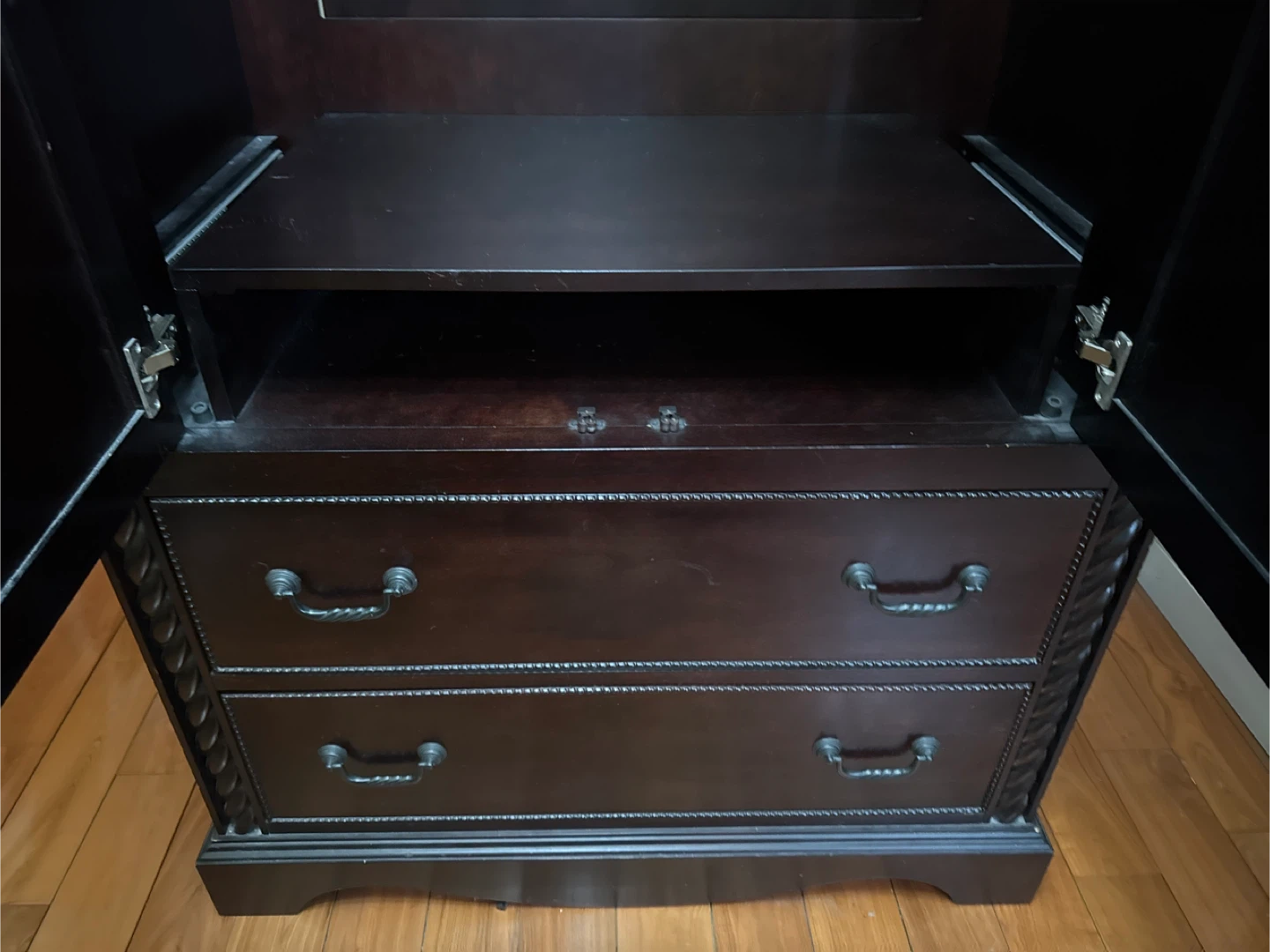 Dark Wood Armoire with Drawers - photo 4