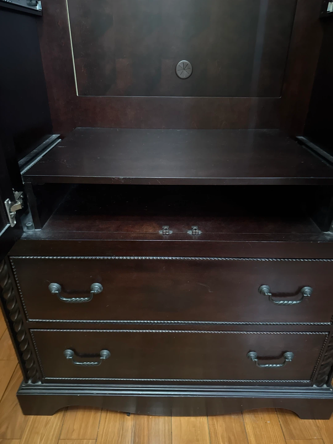 Dark Wood Armoire with Drawers - photo 3