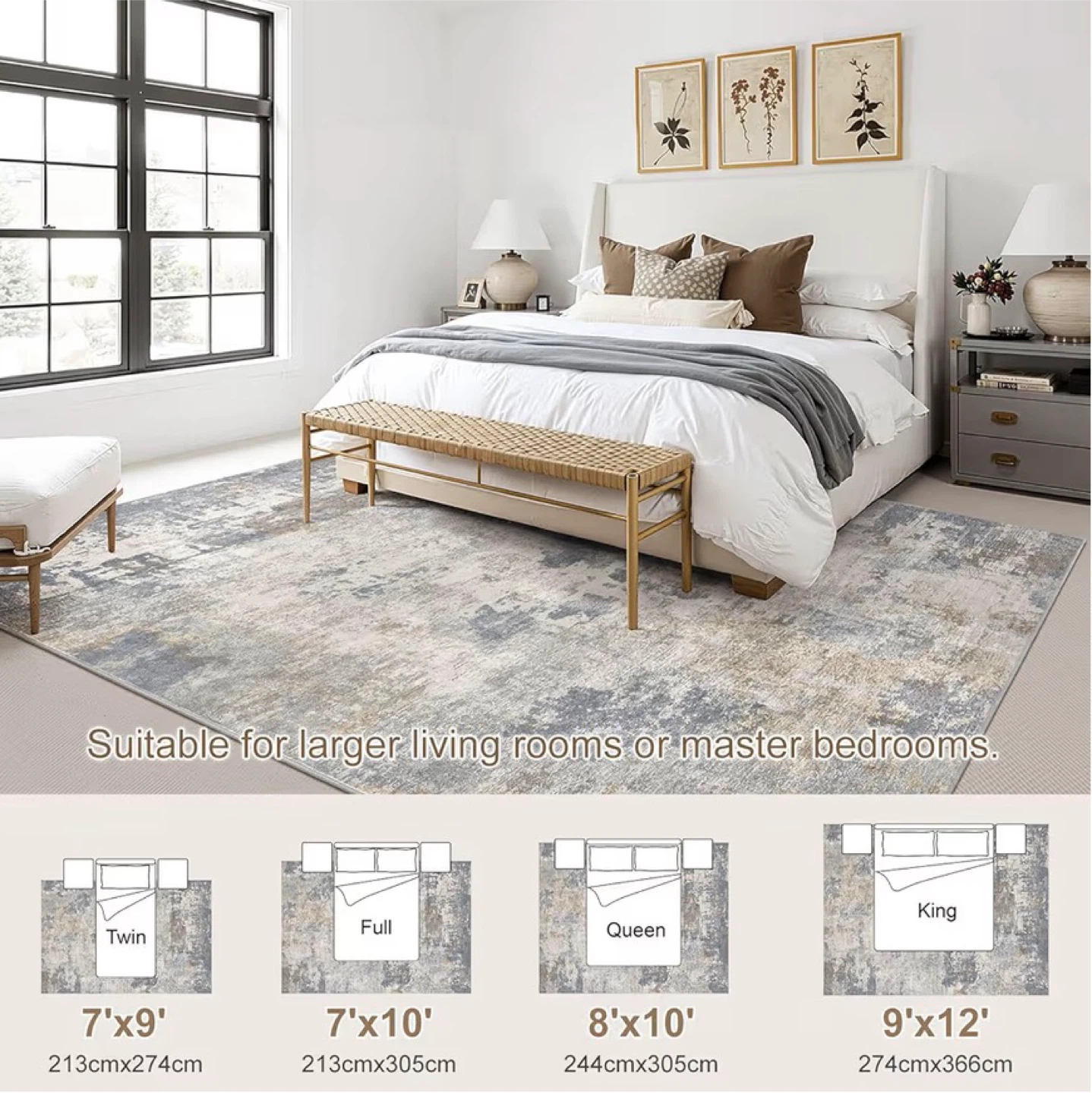 Blue Grey Area Rug - 9' x 12' - photo 2