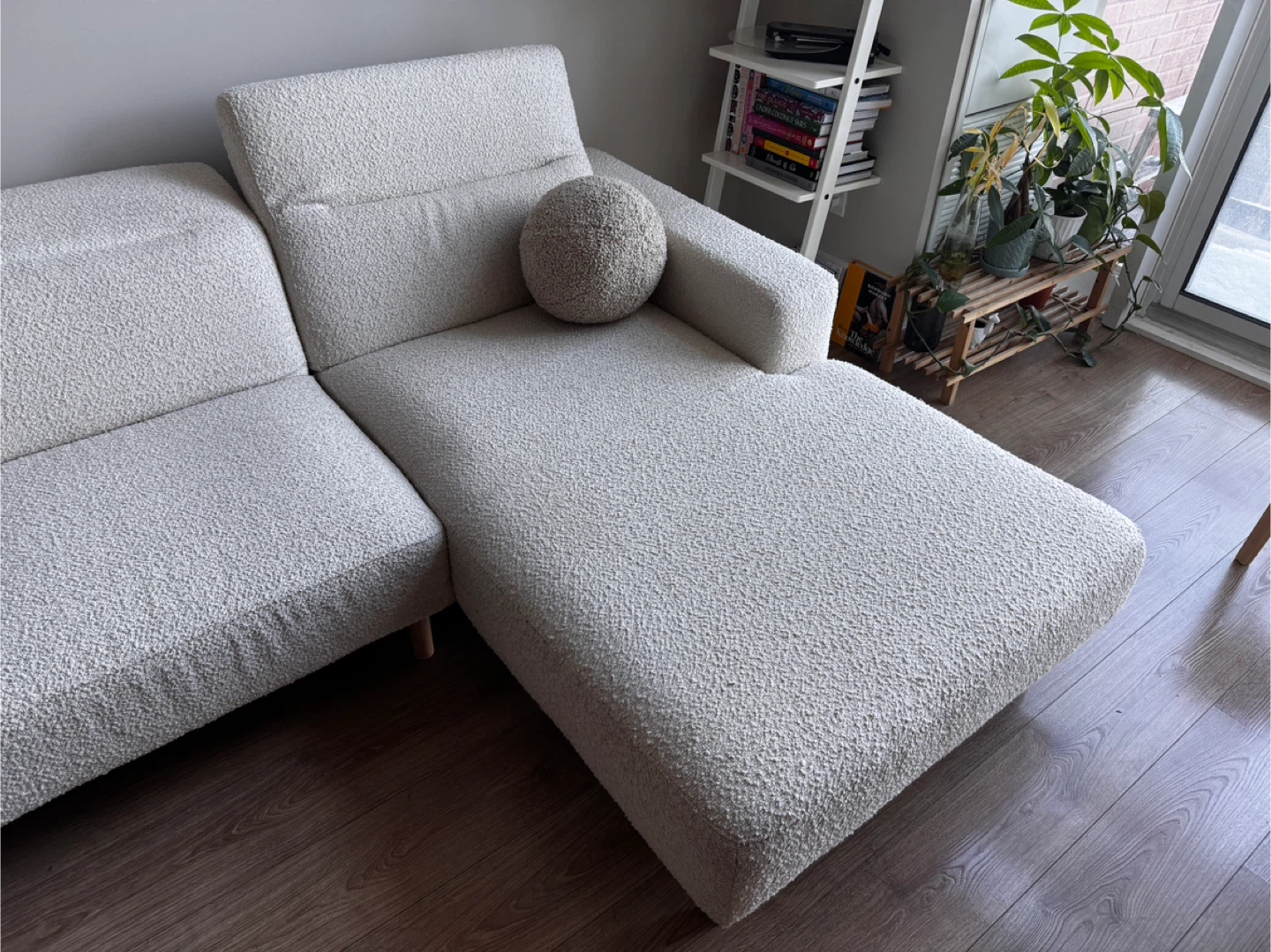 Moving Sale — Boucle Sectional (Cream/Off White) - photo 2