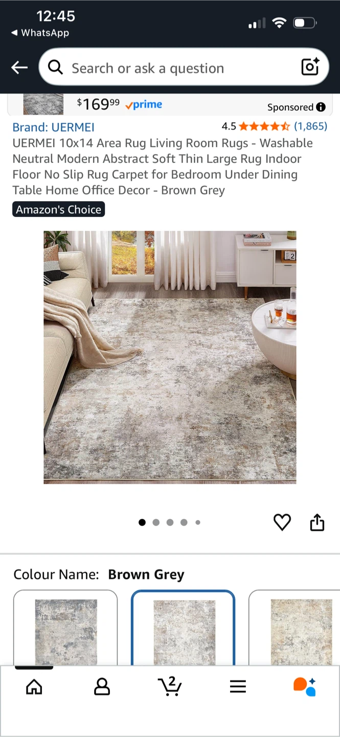 UERMEI 10x14 Area Rug - Brown Grey