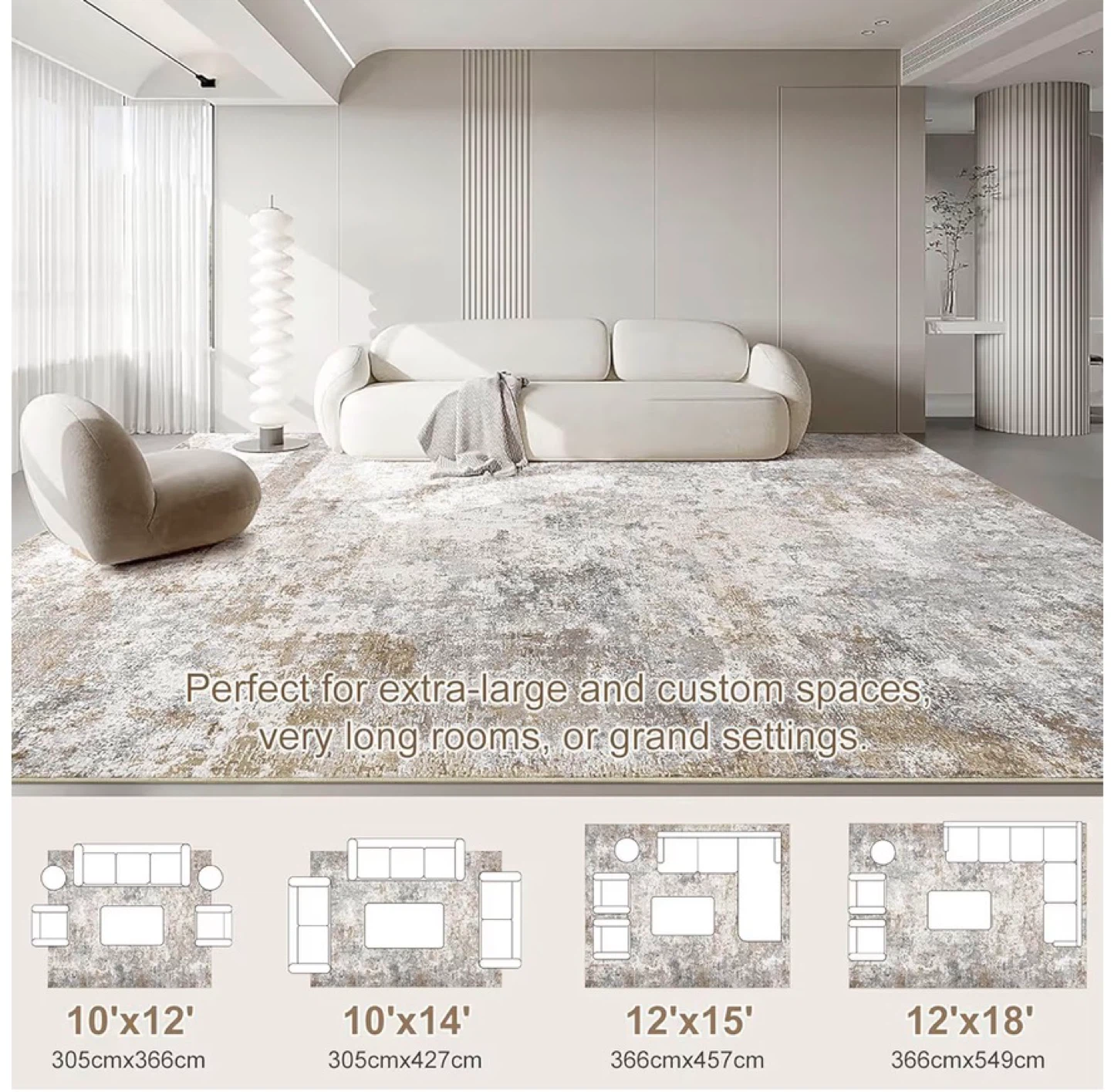 UERMEI 10x14 Area Rug - Brown Grey - photo 2
