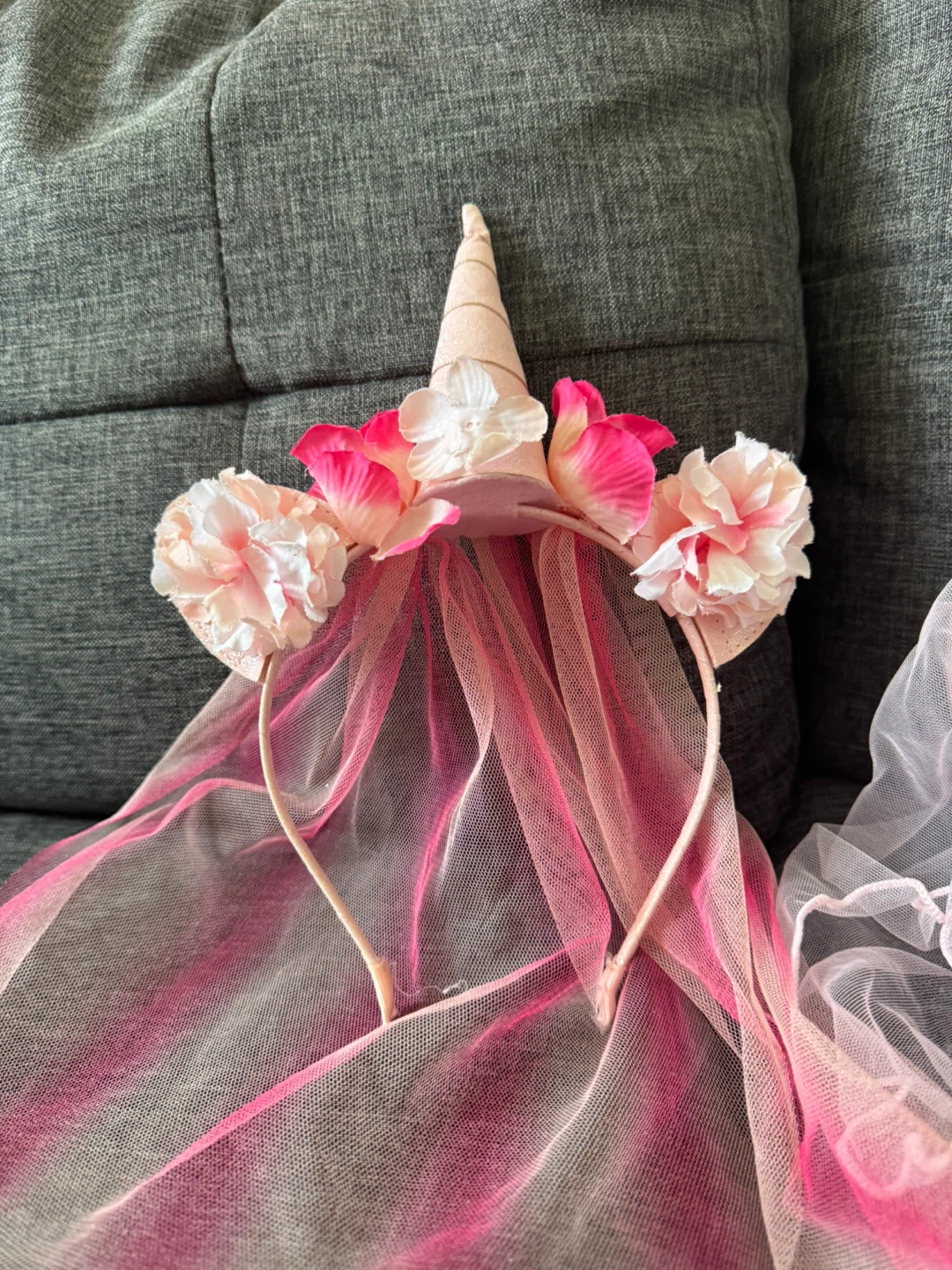 Kids Unicorn Headbands with Veil - Set of 3 - photo 3