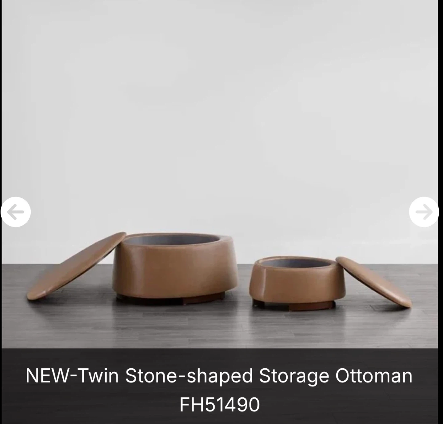 Twin Stone-shaped Storage Ottoman Set - NEW - photo 2