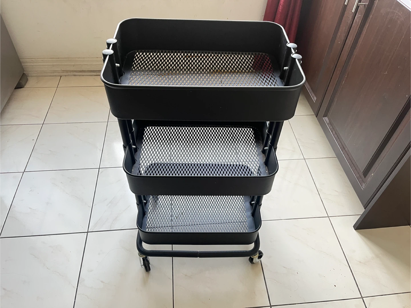 IKEA - Black Rolling Utility Cart - Move out sale