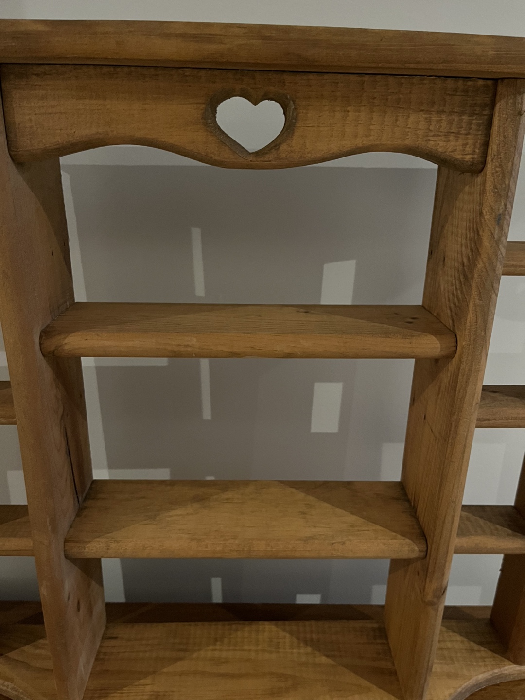 Wooden Shelf with Heart Cutout - photo 2