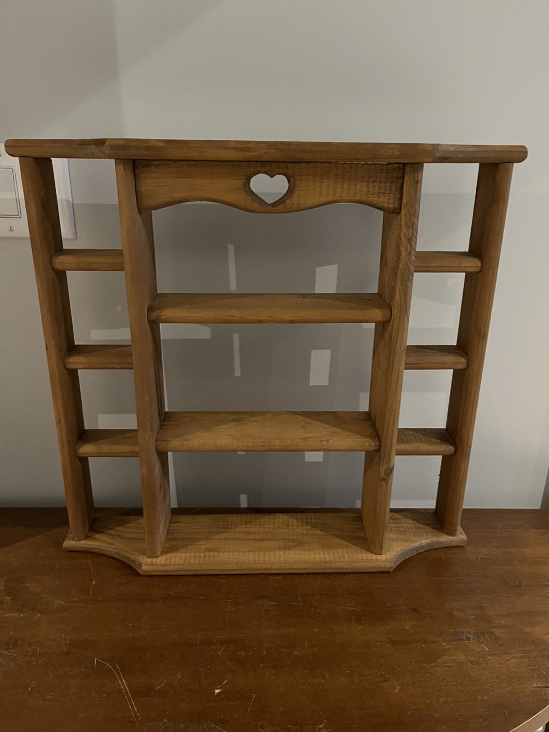 Wooden Shelf with Heart Cutout