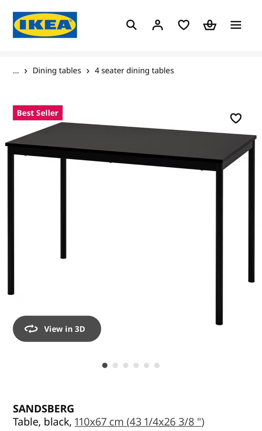 IKEA Sandsberg Black Table & Sandsberg Black Chair - photo 2