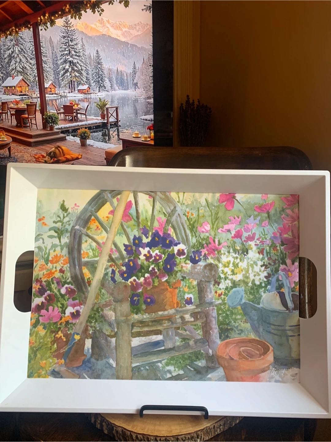 Floral Watercolour Melamine Tray