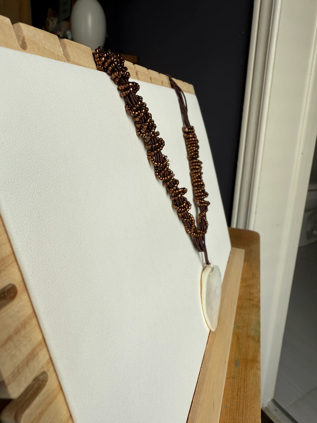 Strand Necklace with Mother of Pearl Pendant - photo 4