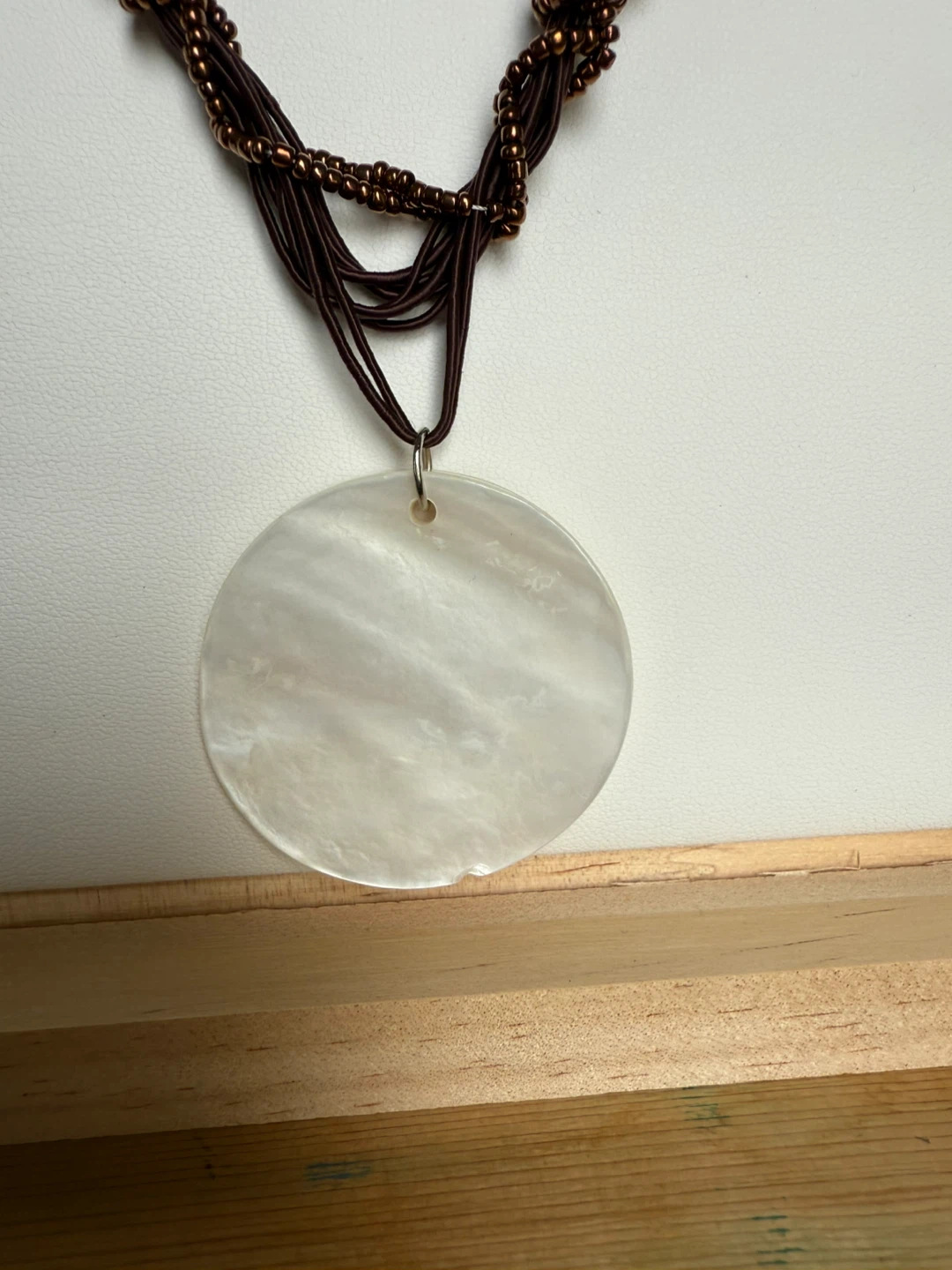 Strand Necklace with Mother of Pearl Pendant - photo 3