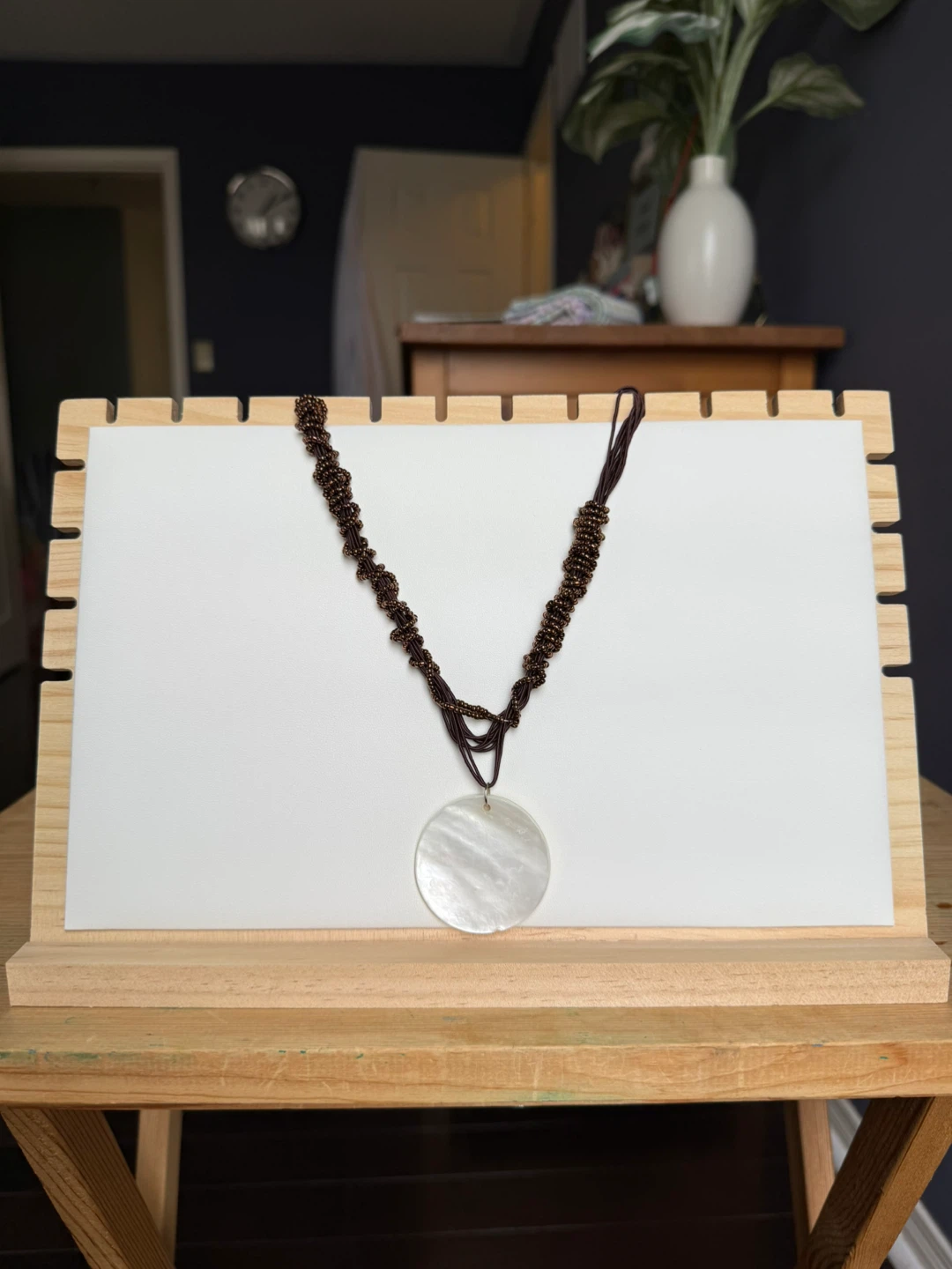 Strand Necklace with Mother of Pearl Pendant
