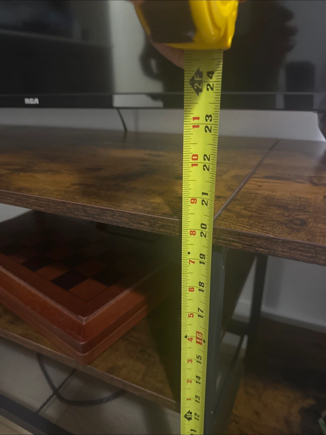 Brown TV Stand with Metal Frame - photo 2
