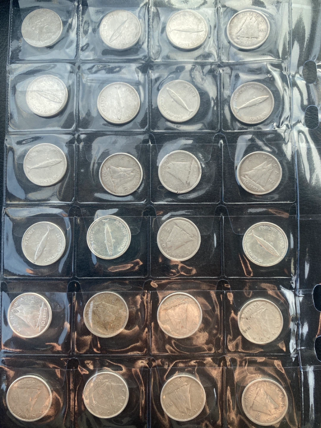 Canadian silver  10 Cent Coin Collection 24 pieces - photo 3