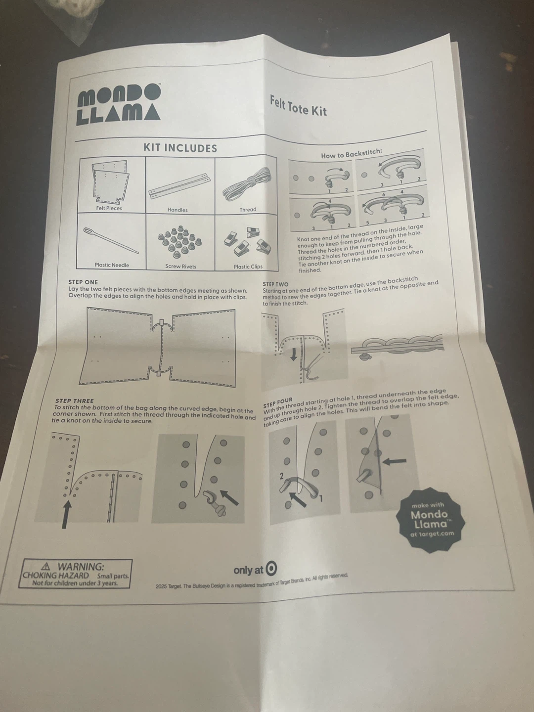 Mondo Llama Felt Tote Stitching Kit - photo 2