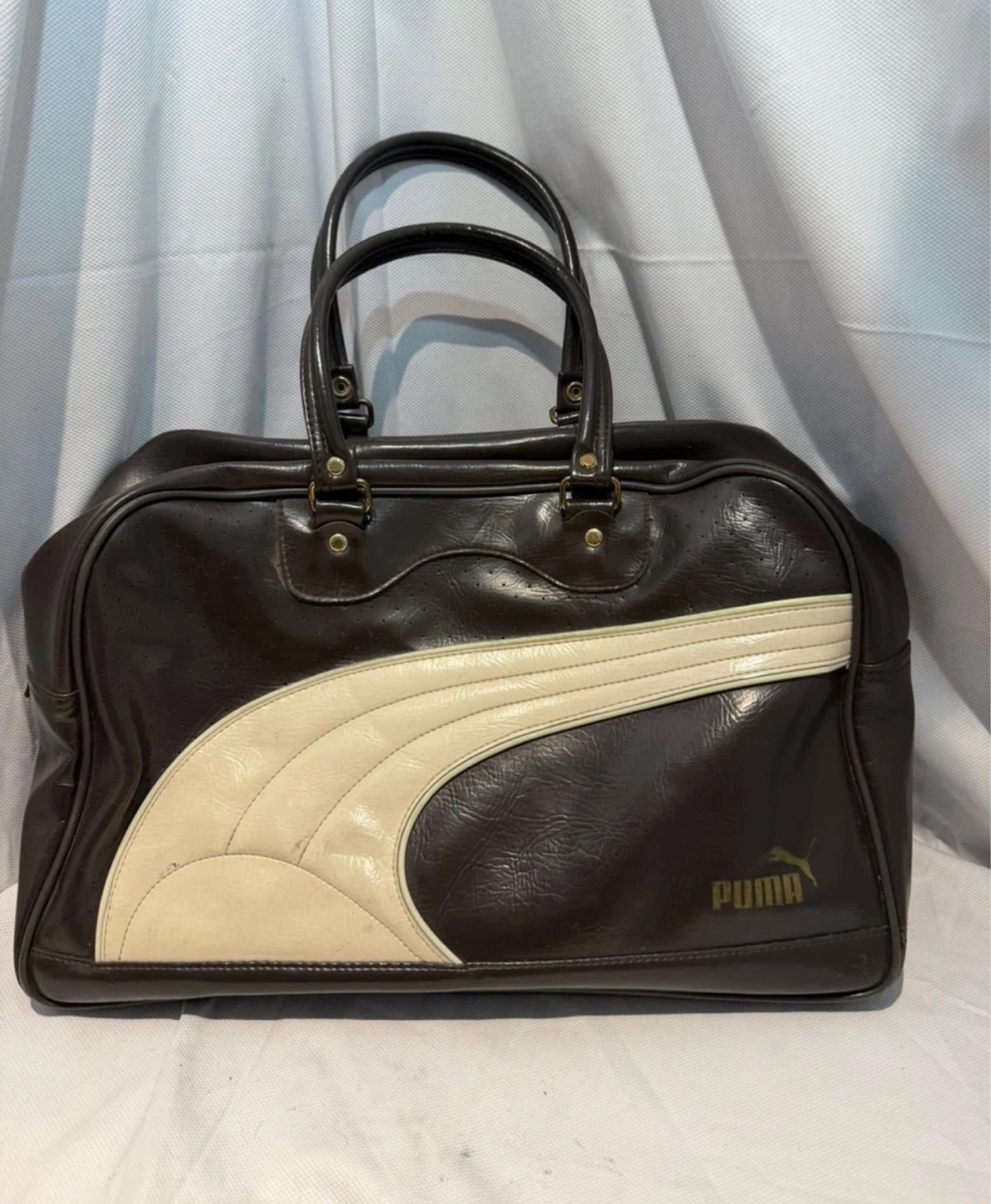 Puma Brown Leather Duffle Bag