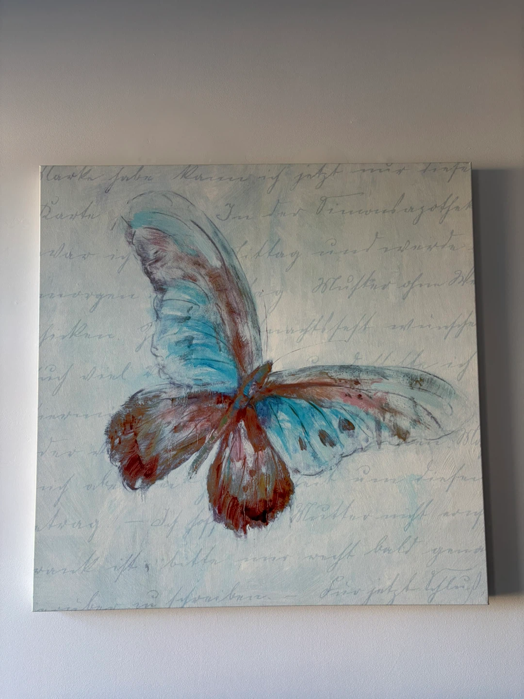 Decorative canvas with a butterfly design