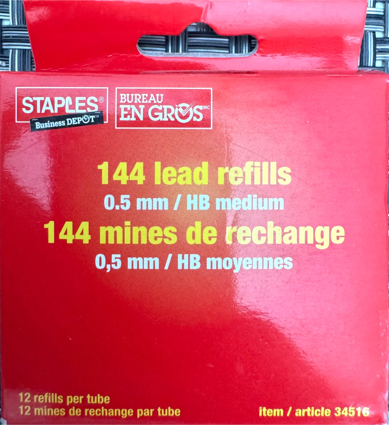 Staples 0.5mm HB Lead Refills - 144 Count