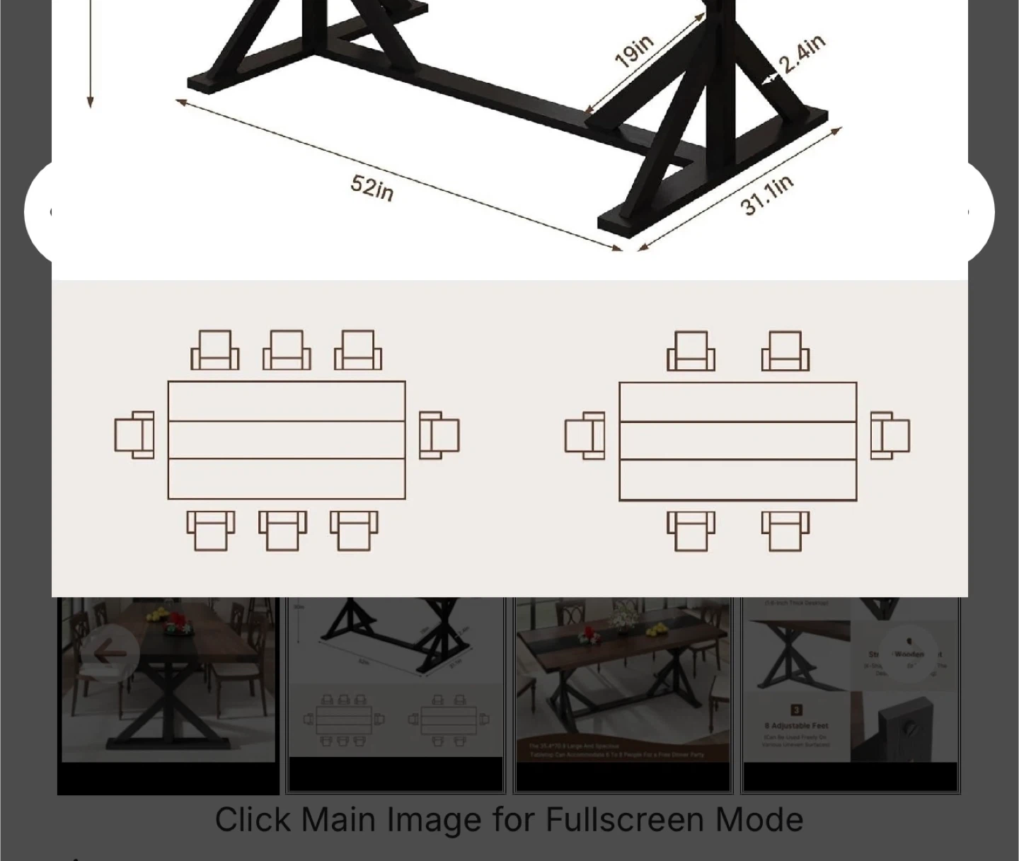 Large Brown and Black Dining Table - photo 4
