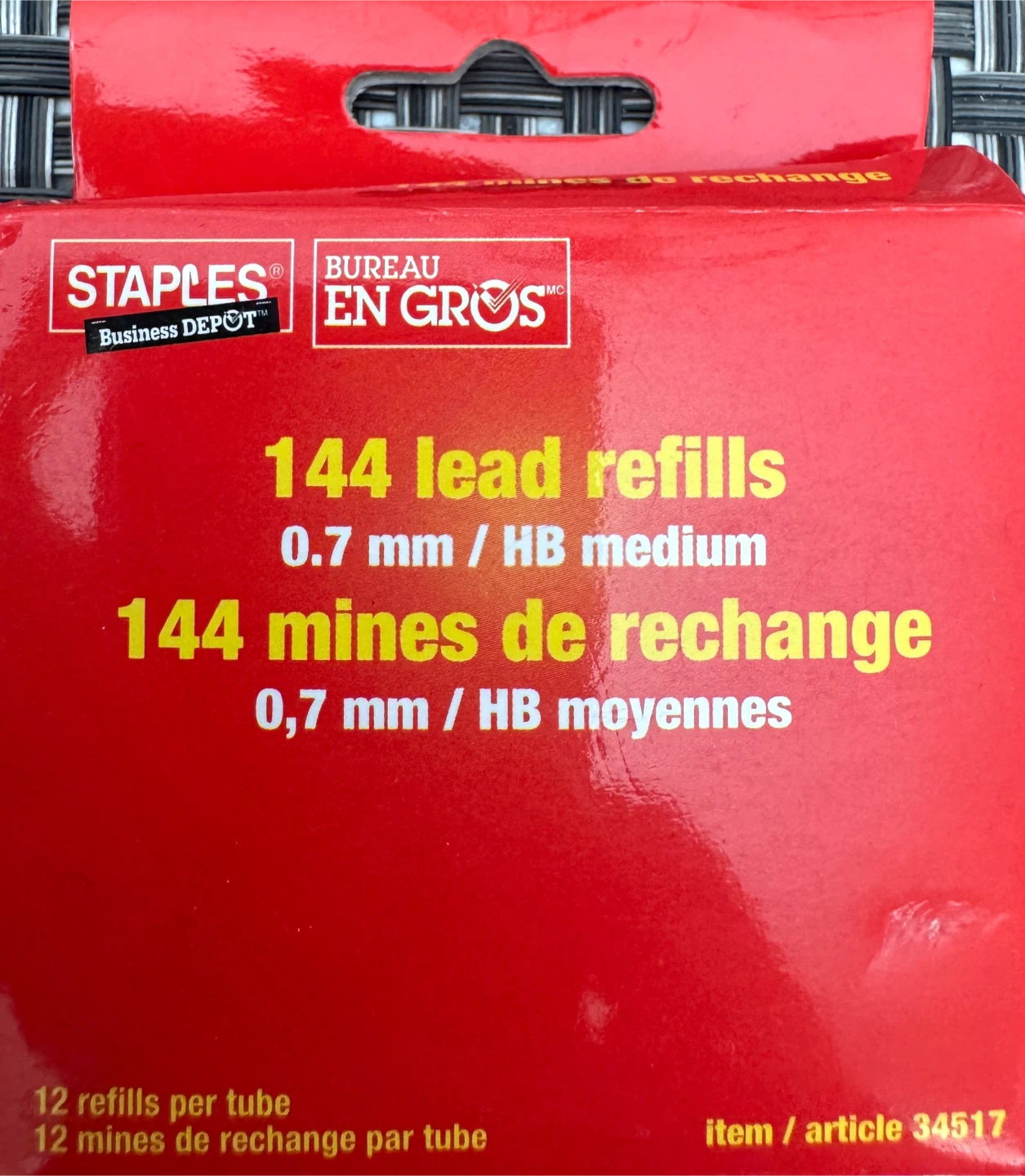 Staples 144 Lead Refills 0.7mm HB Medium