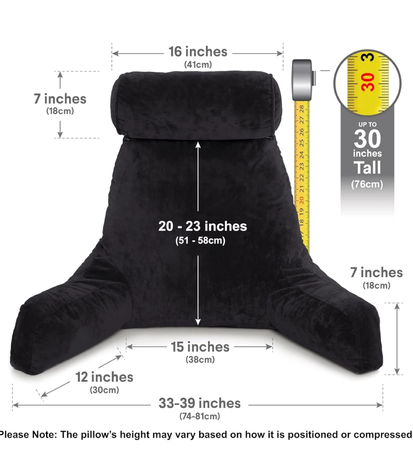 Reading Pillow with Arms - Black 🥕 - photo 3