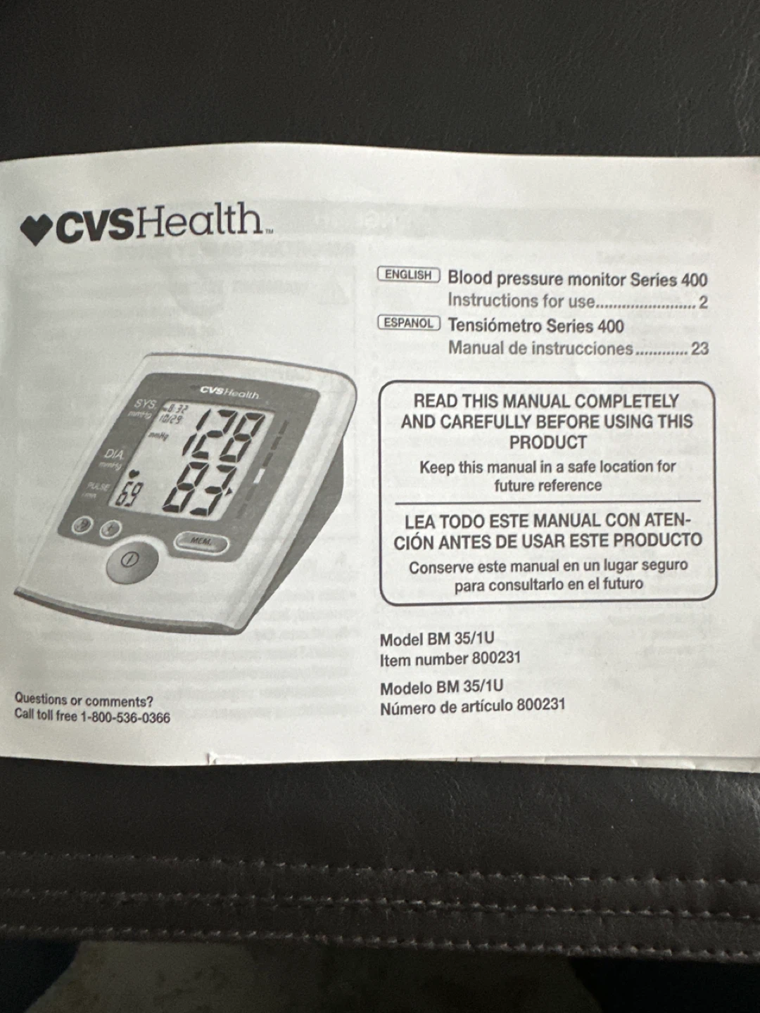 CVS Health Blood Pressure Monitor Series 400 - photo 3