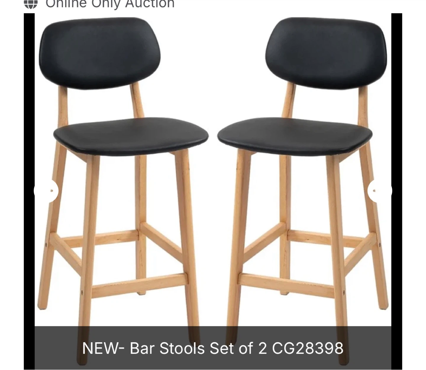 New Bar Stools Set of 2 - Black/Wood - photo 2