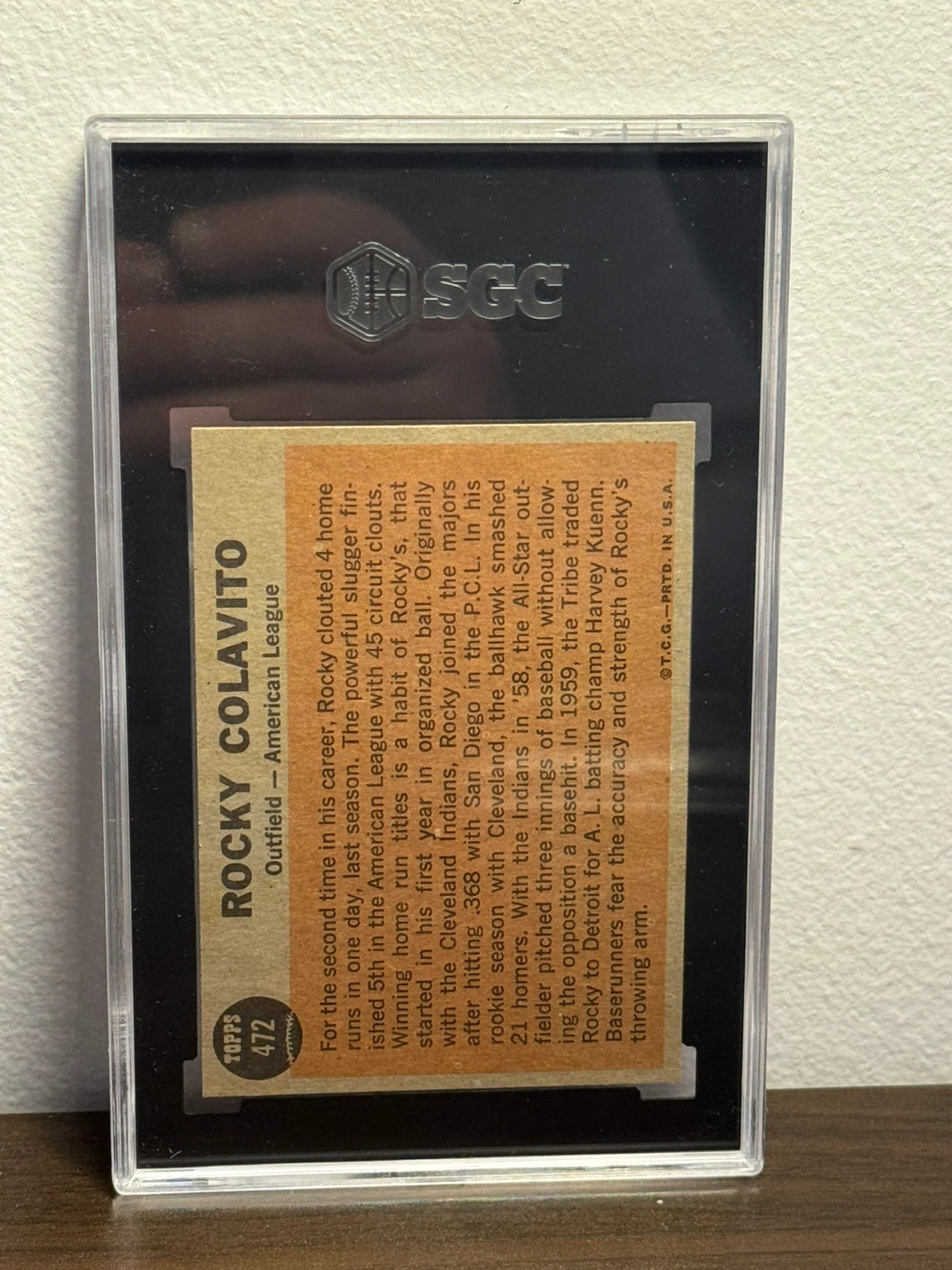 1962 Topps Rocky Colavito All-Star Baseball Card - photo 2