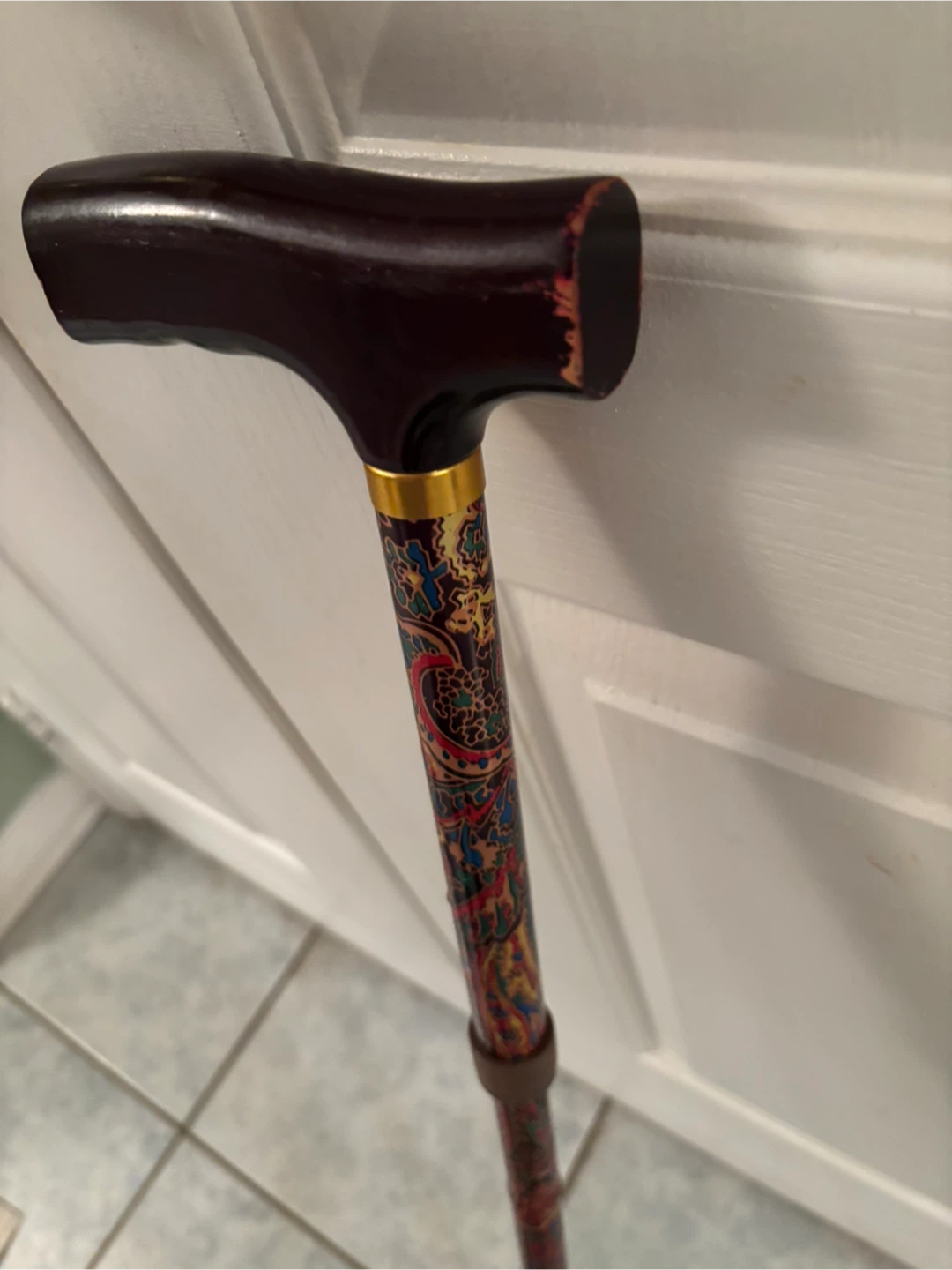 Folding Walking Cane with Paisley Design - photo 3