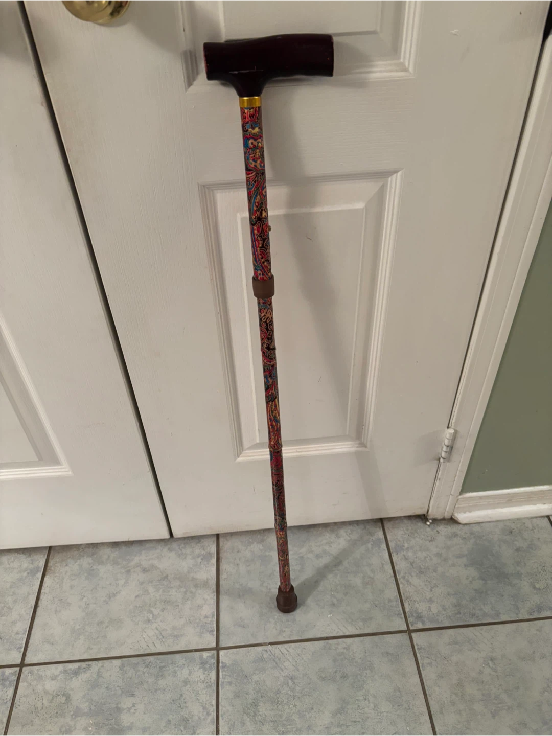 Folding Walking Cane with Paisley Design - photo 2