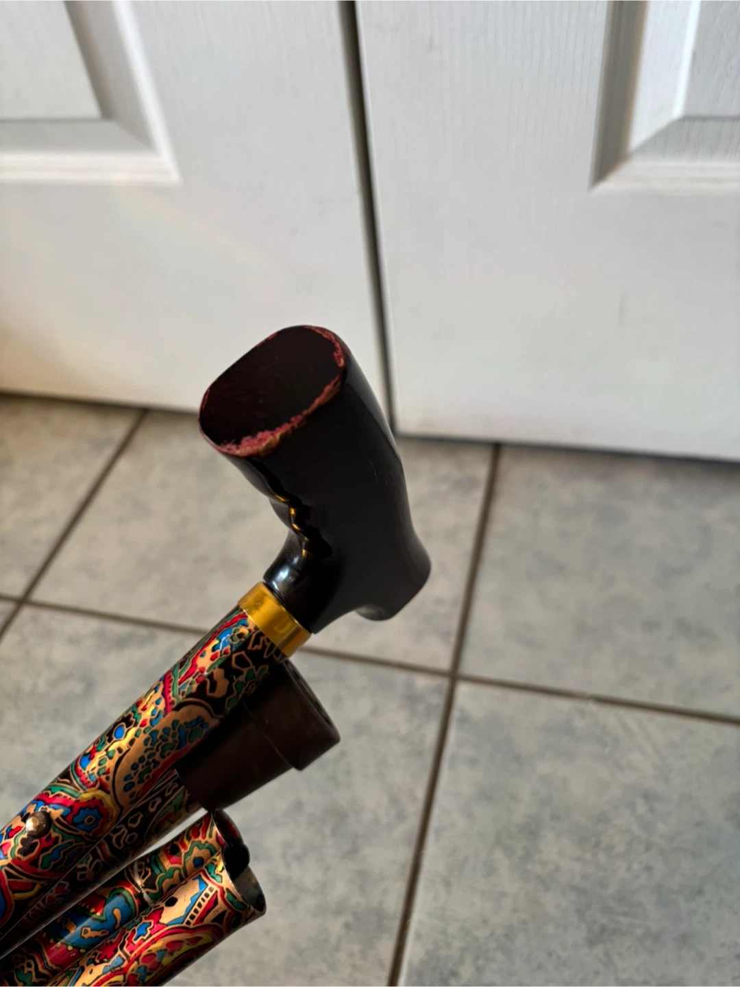Folding Walking Cane with Paisley Design - photo 5