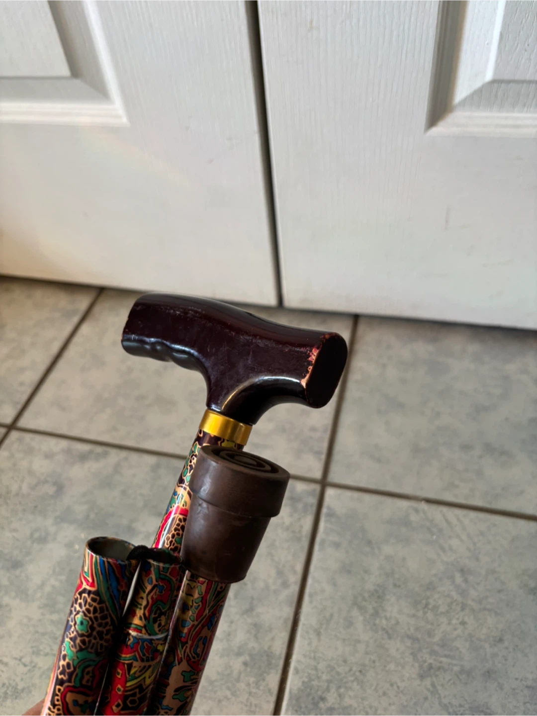 Folding Walking Cane with Paisley Design - photo 4
