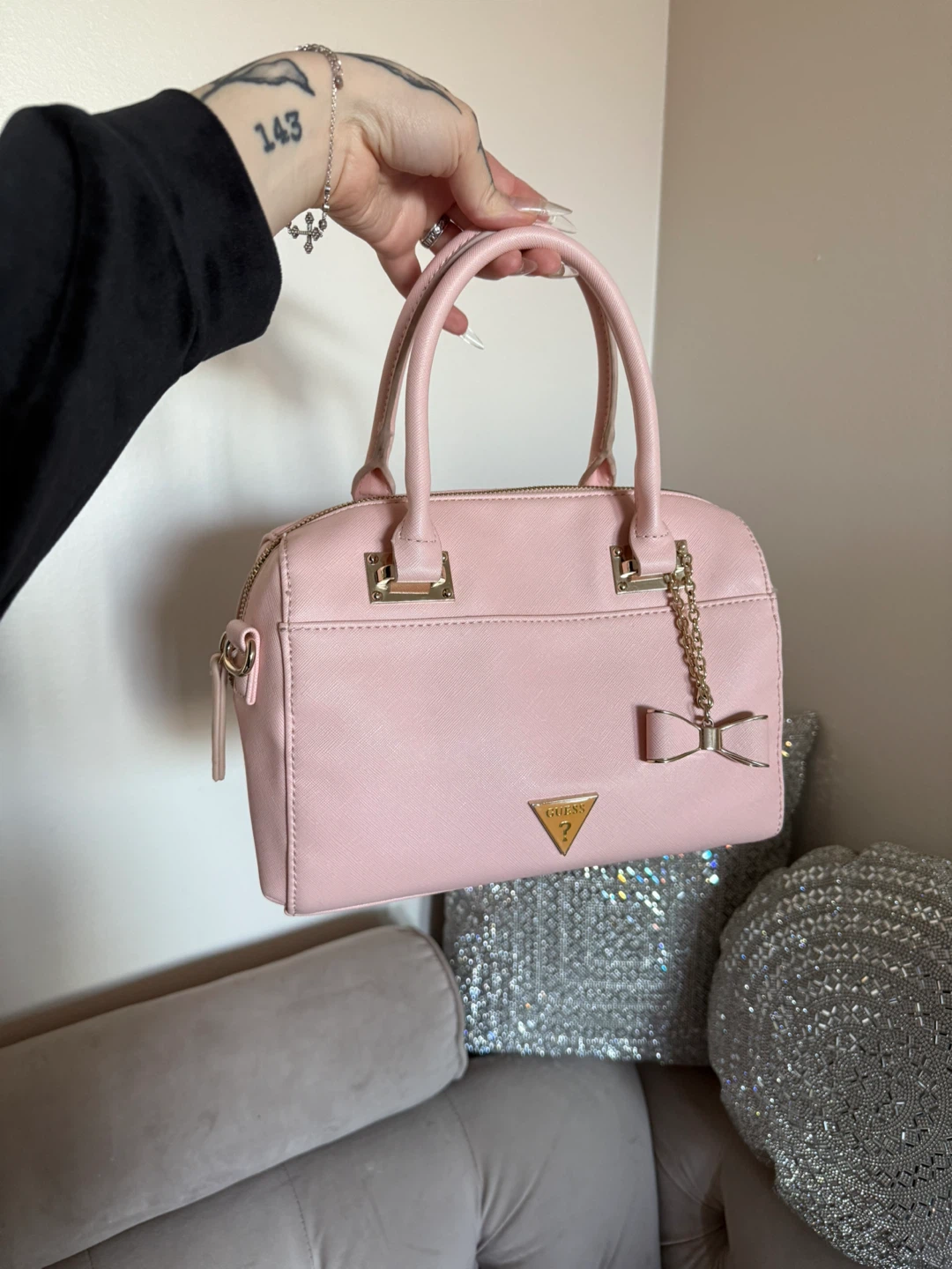 Guess Pink Satchel Handbag
