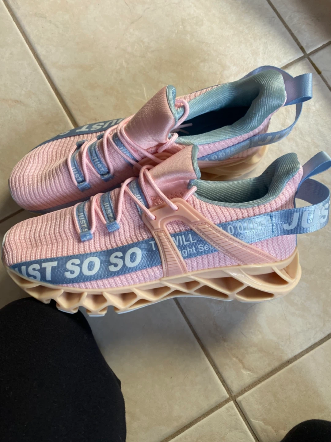 Pink & Blue Running Shoes - Size 8