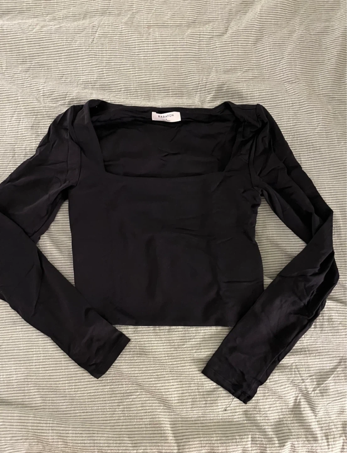 Aritzia Babaton Square Neck Long Sleeve Top - Black - photo 2