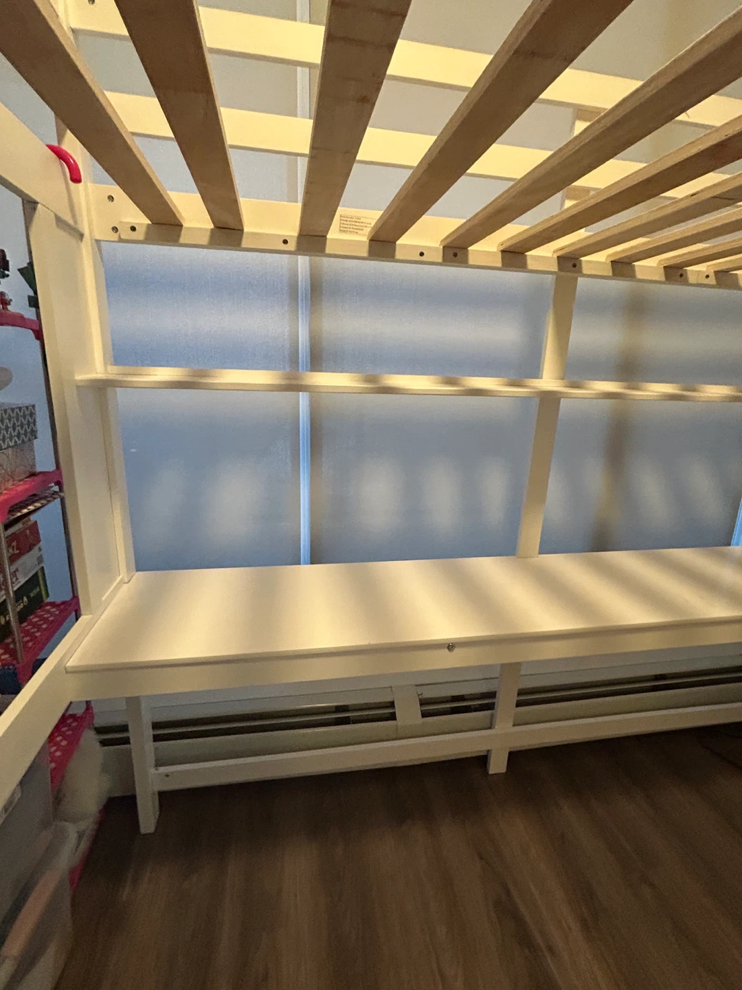 White Loft Bed with Desk - photo 3