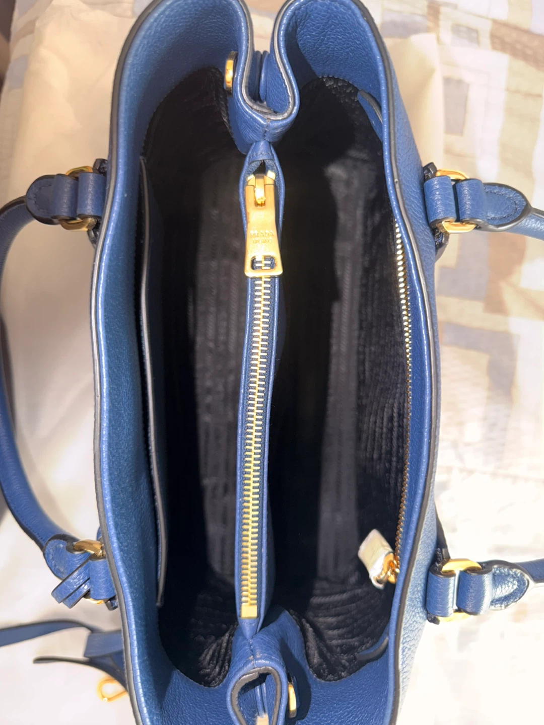 Prada Leather Tote Bag - Blue - photo 3