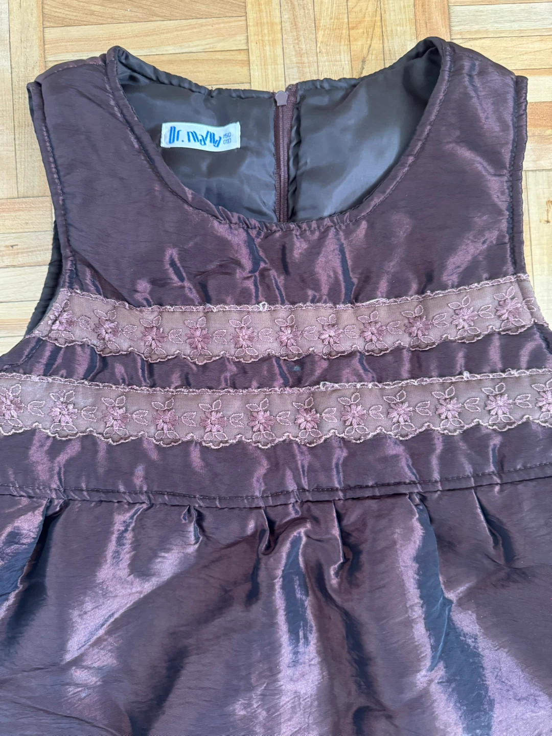 Girls' Dress - Brown colour with Lace; Size- 9/10 - photo 2