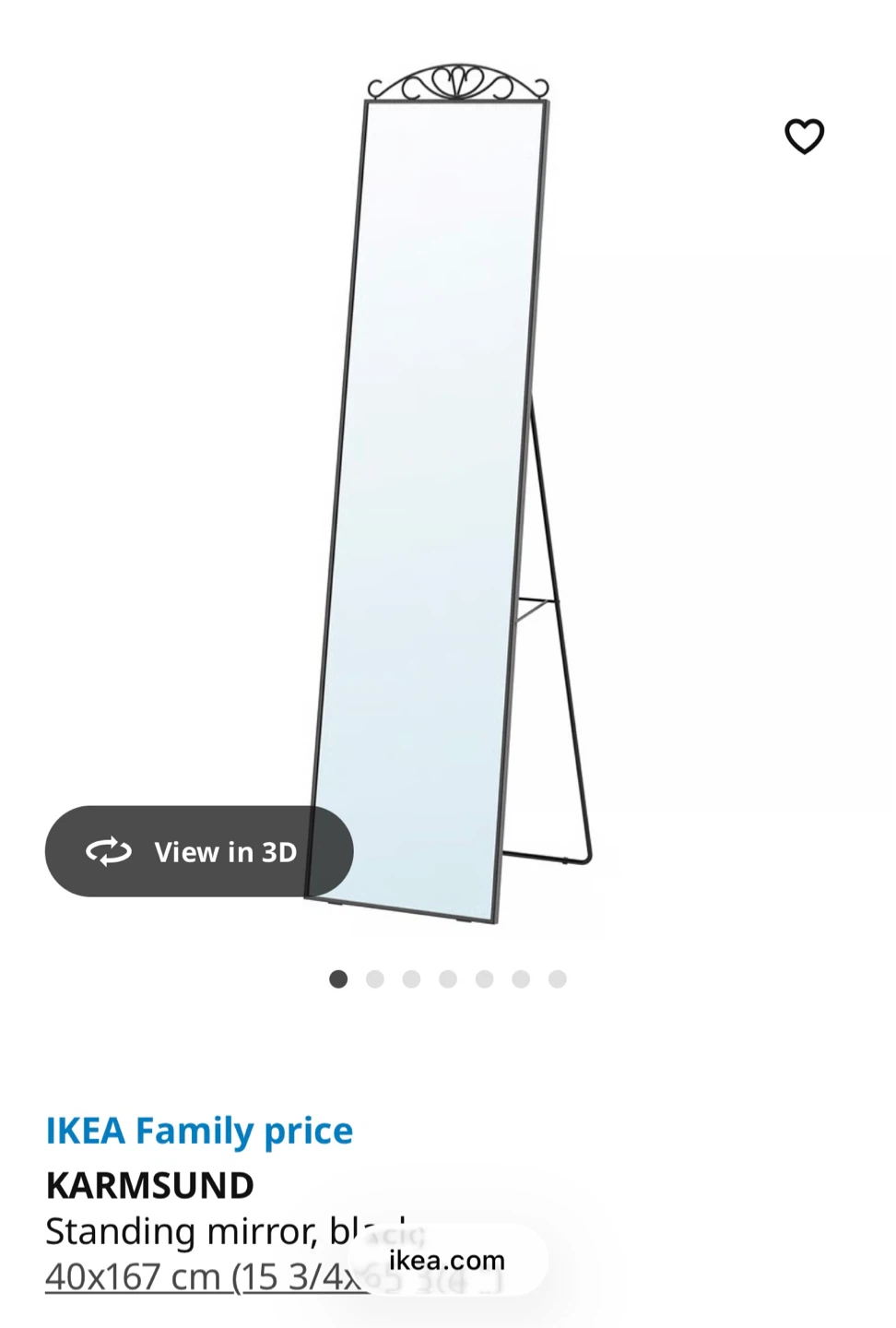 IKEA Karmsund Standing Mirror - Black - photo 3