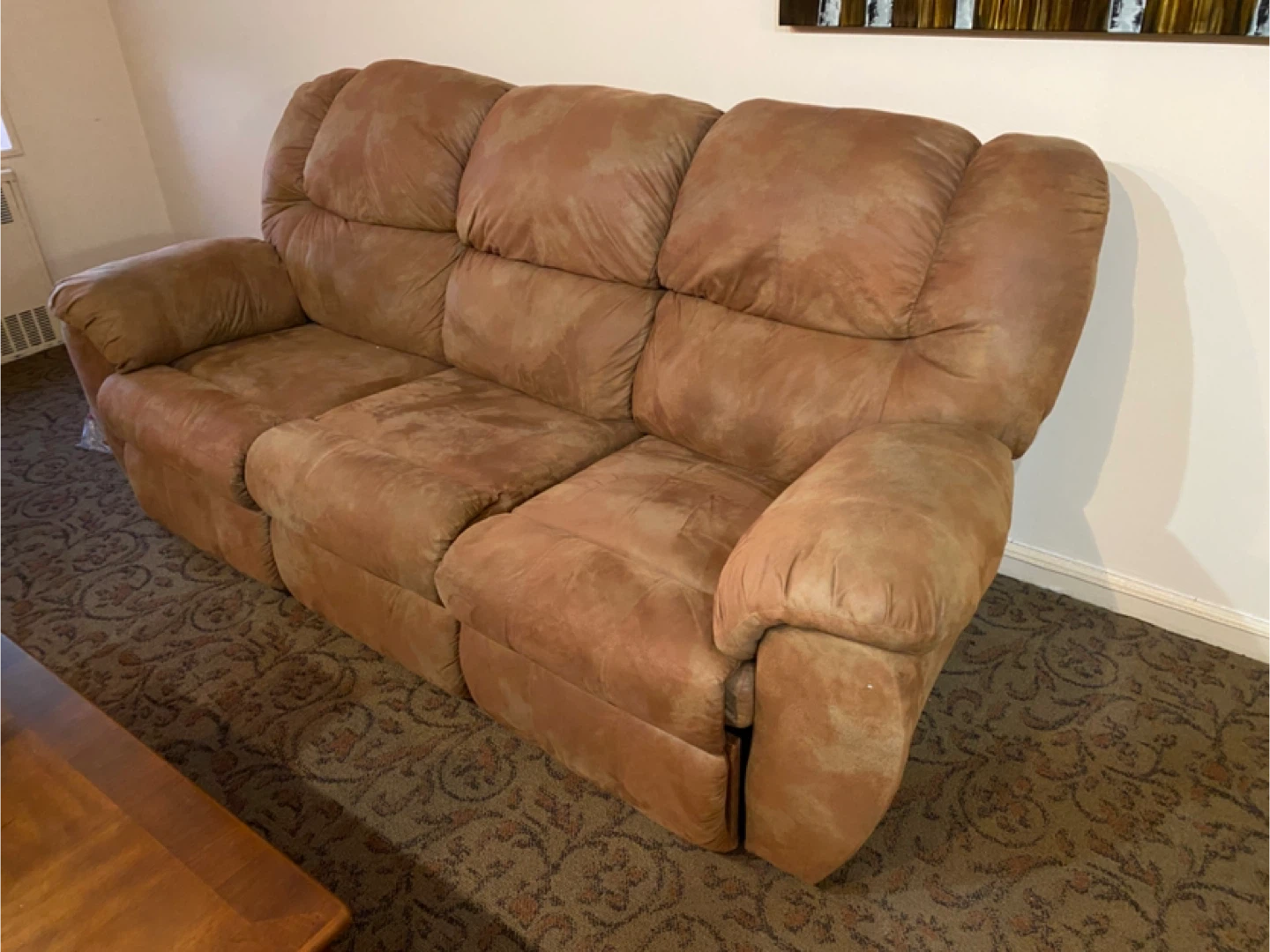 Brown Reclining Sofa