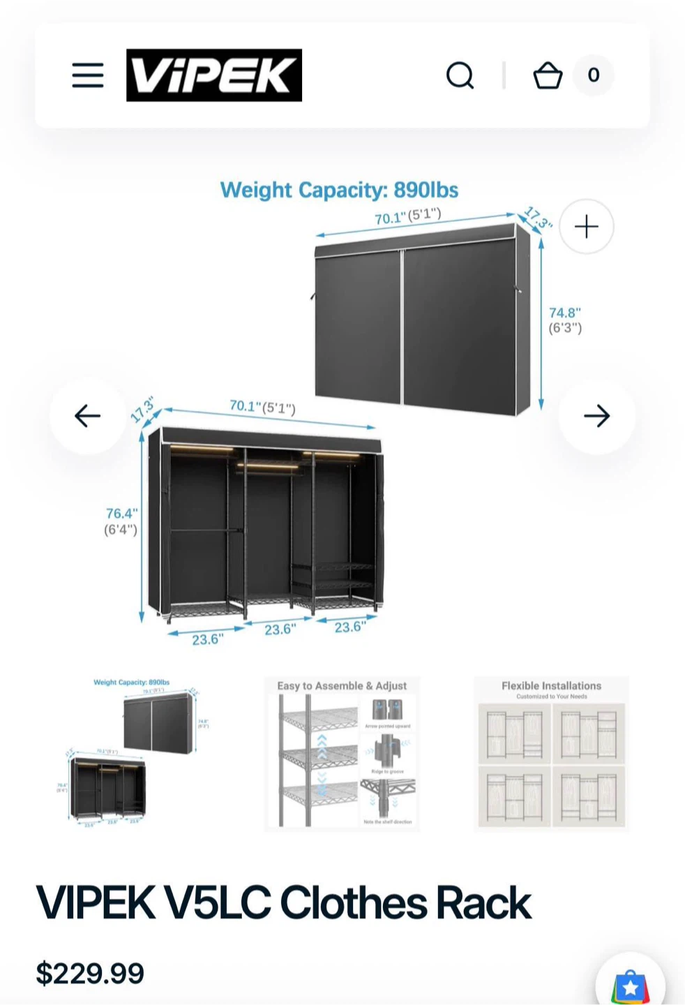 VIPEK V5LC Clothes Rack - Black - photo 2
